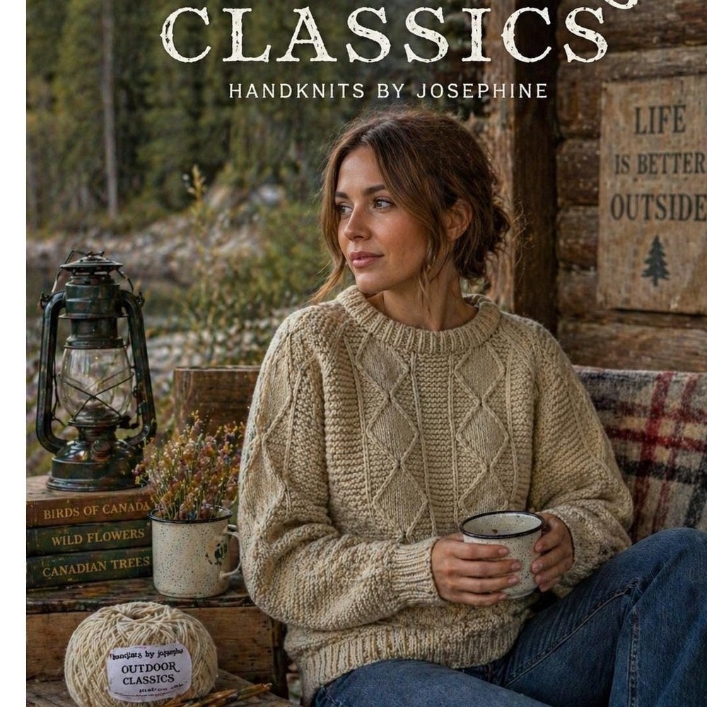 Outdoor Classics‎ Handknit Sweater Canada Chunky Cable Wool Fisherman Size Large